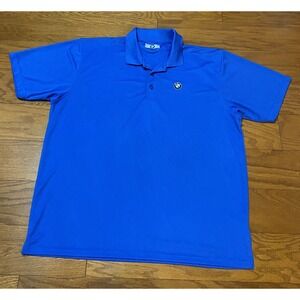Men's Blue Golf Shirt Polo BMW Comfort Zone‎ Camp XL Embroidered